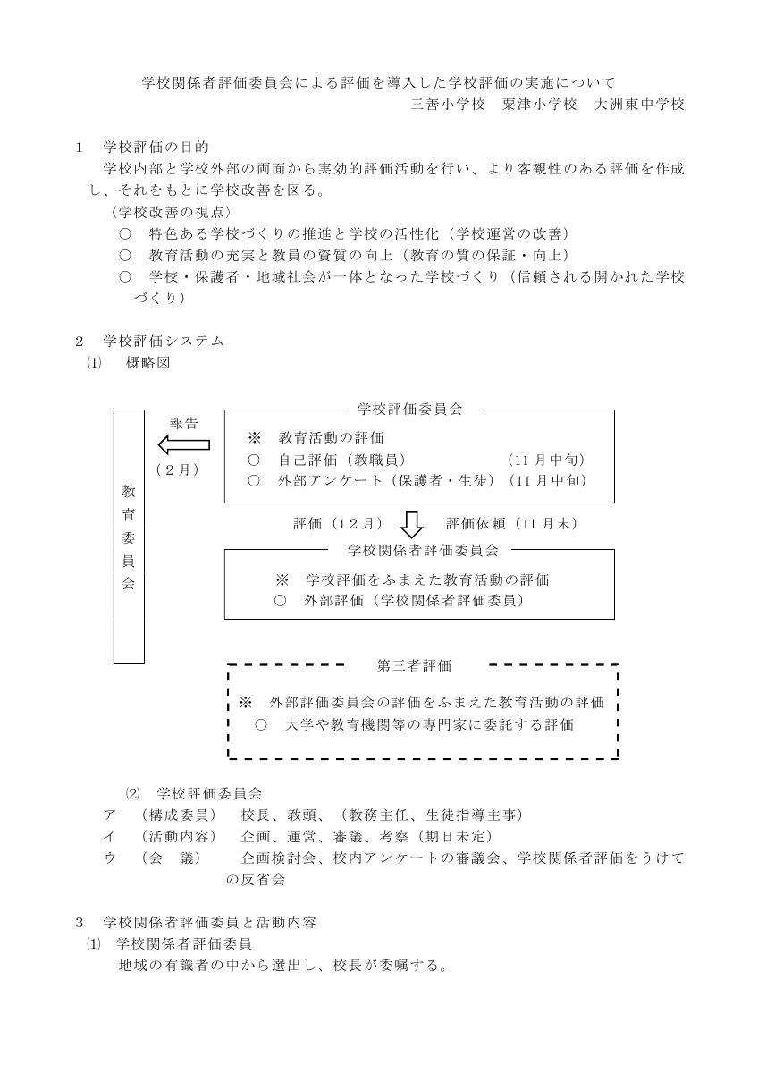 学校関係者評価を導入した学校評価の実施について.pdfの1ページ目のサムネイル